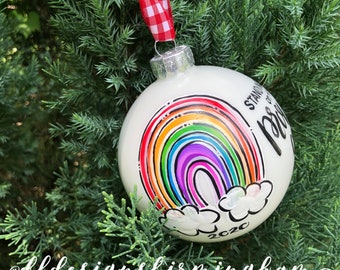 rainbow baby christmas ornament for this child we prayed 1 Samuel