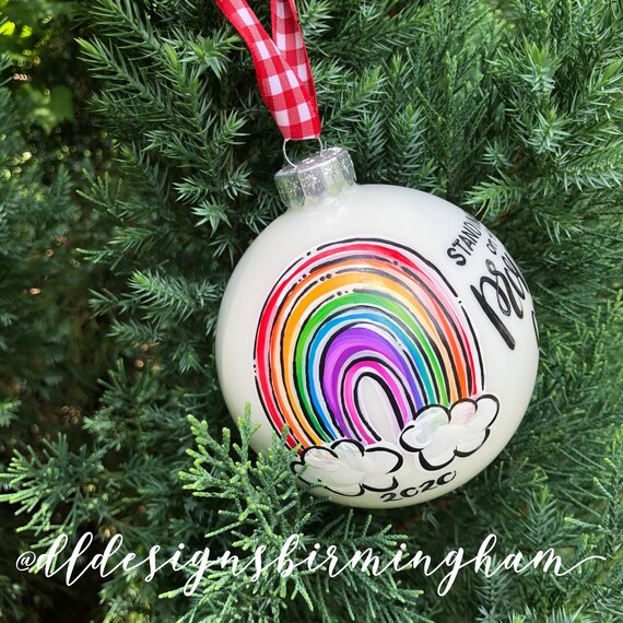 rainbow baby christmas ornament