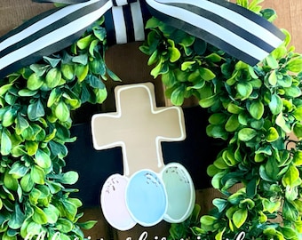 Easter cross with eggs hanger attachments