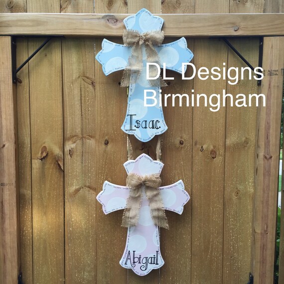 Items similar to Twin Custom crosses for hospital or nursery door or wall hanging on Etsy