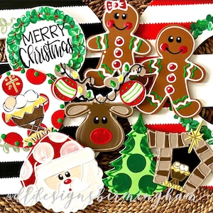 Christmas door hanger attachments santa, nativty, christmas tree Rudolph holly wreath