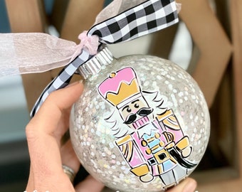 Nutcracker christmas ornament glitter  hand painted custom personalized