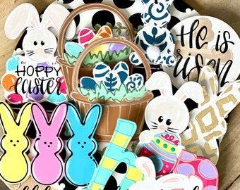 Easter attachments for wreath or cross door hanger carrot peeps bunny he is risen Calvary