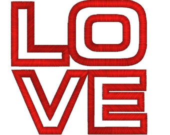 Love Applique in 4 Sizes, Valentine's Day Machine Embroidery Design