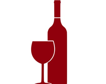 SVG, GSP Wine Bottle with Glass, svg GSP Instant Download