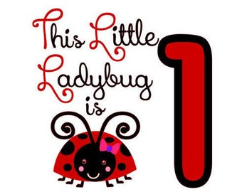 SVG, GSP Ladybug Is One, Téléchargement instantané pour Silhouette - Cricut