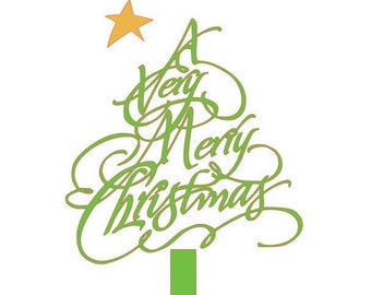A Very Merry Christmas, svg, gsp, dxf, Files for Silhouette & Cricut, Instant Download