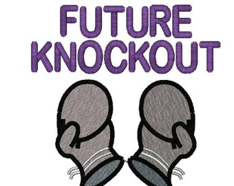 Future Knockout in 3 Szs. With Boxing Gloves, Machine Embroidery Design, Instant Download