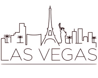 SVG, GSP-Dateien, einzigartige lineare Skyline von Las Vegas, Nevada