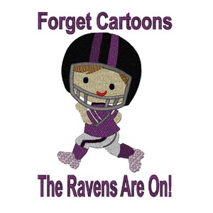 Forget Cartoons, The Ravens Are On, Football Player 6 Szs Instant Download image 2