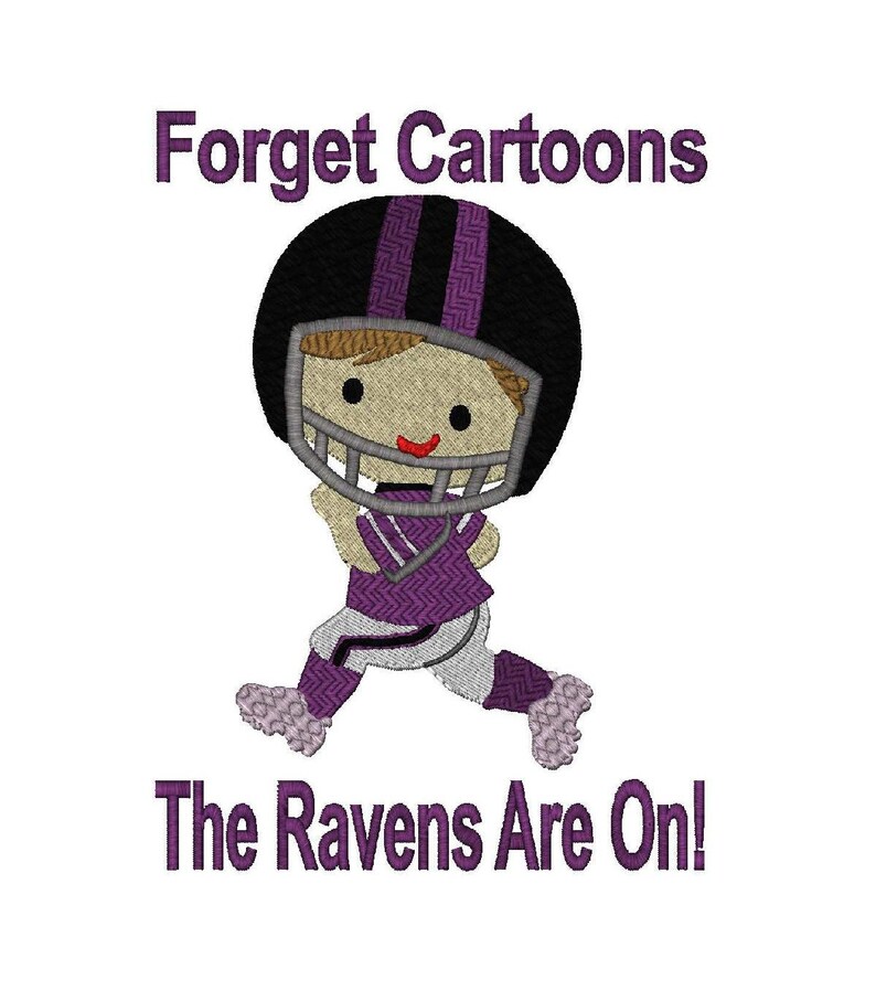 Forget Cartoons, The Ravens Are On, Football Player 6 Szs Instant Download image 2