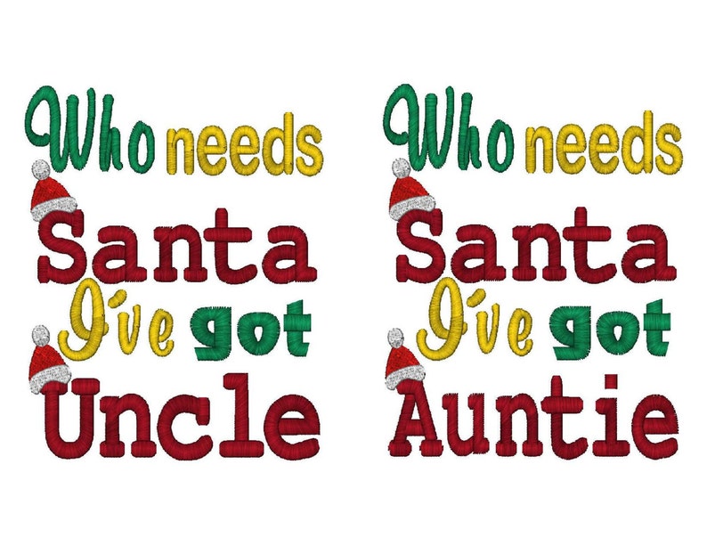 Who Needs Santa, I've Got Grandmother, Machine Embroidery Design, 3 Sizes image 3