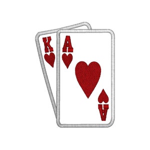 Blackjack Playing Cards Applique for Gambler 8 Sizes, Large & Small, Machine Embroidery Design image 1