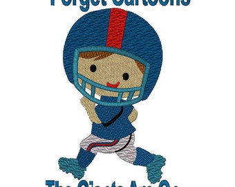 Forget Cartoons, The Giants Are On , Football Player 6 Szs., Instant Download