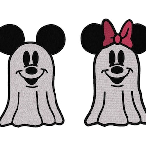 Mr. & Mrs. Mouse Ghost in 6 Sizes, Machine Embroidery Design image 1