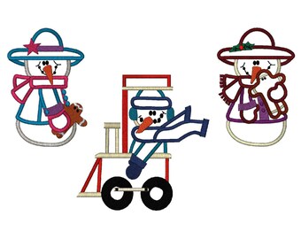 Snowtown Train Applique Design Pack, 19 Machine Embroidery Designs