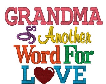 Grandma Is Another Word For Love, Verse in 6 Sizes