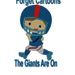 Forget Cartoons, The Giants Are On , Football Player 6 Szs., Instant Download image 4