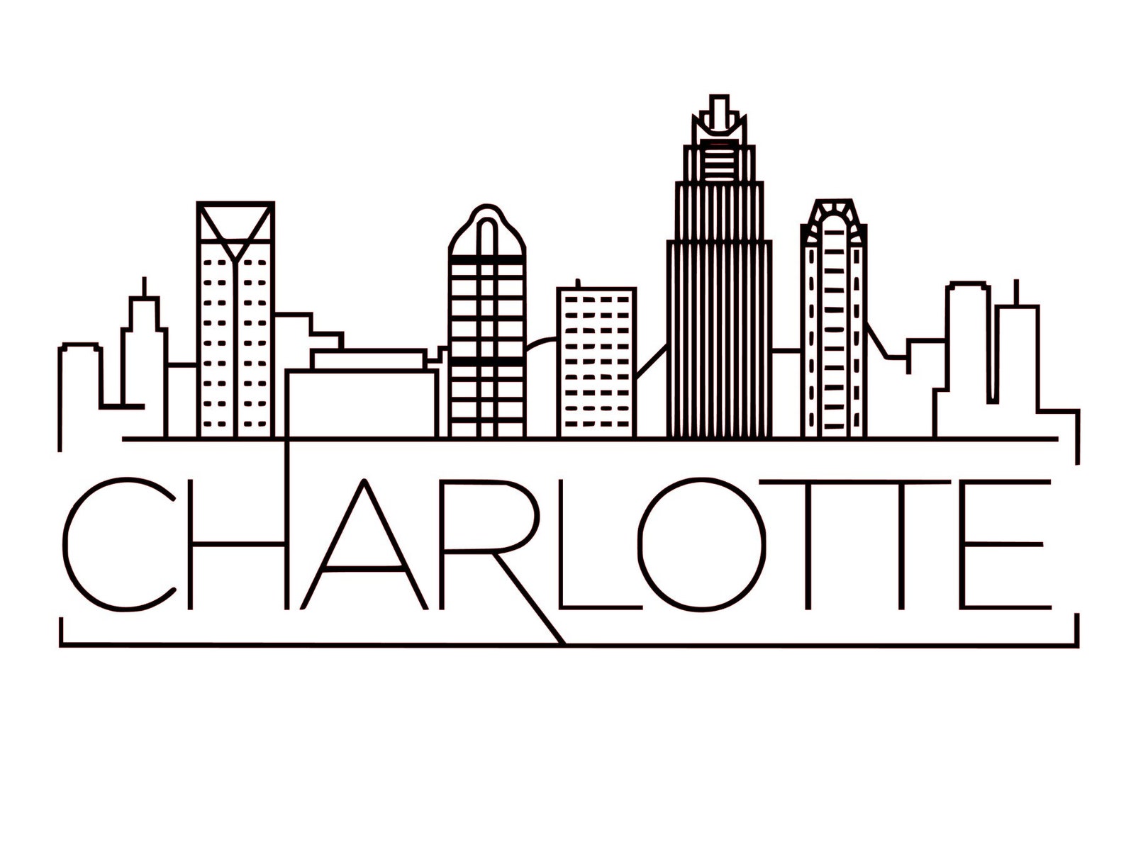 SVG GSP Files Charlotte North Carolina Skyline Etsy