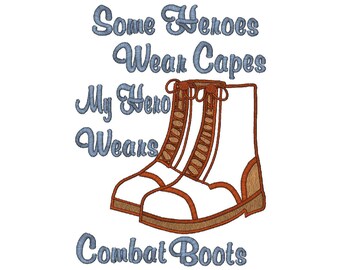 Applique Combat Boots, My Hero Wears Combat Boots Instant Download