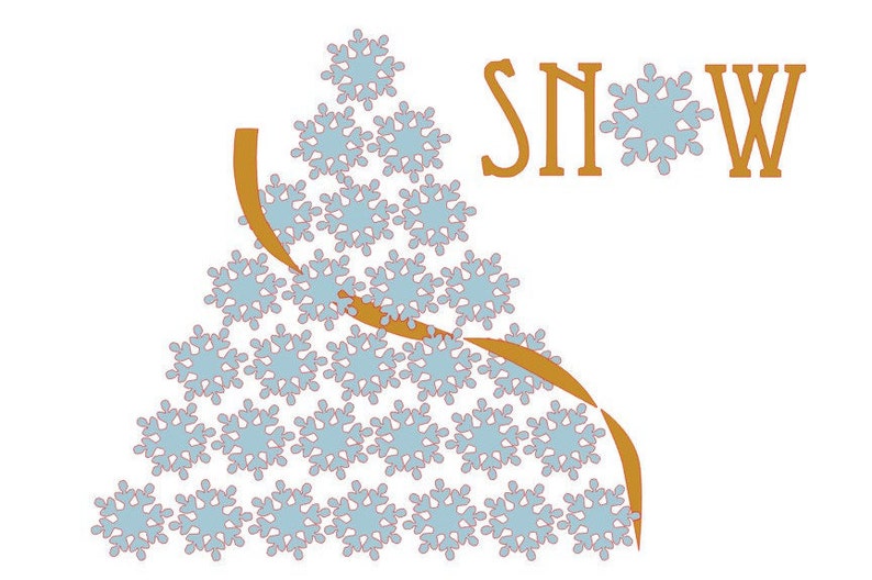 Snowflake Christmas Tree, svg, gsp, dxf, Files for Silhouette & Cricut, Instant Download image 1