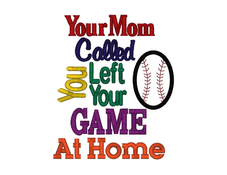 Applique Baseball Mom Machine Embroidery Design 4 Sizes, Instant Download image 4