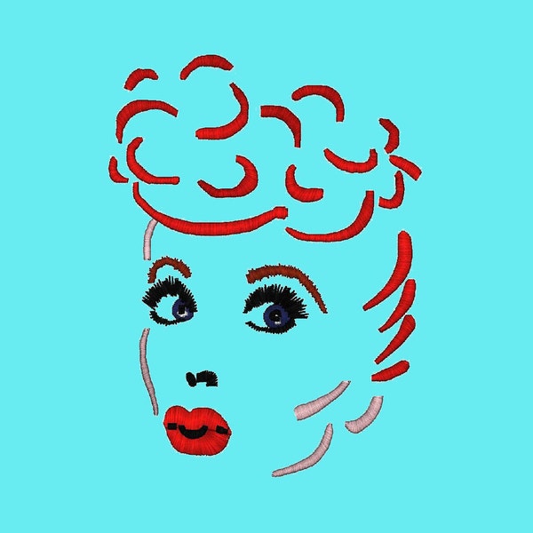 Lucille Ball, I Love Lucy Machine Embroidery Design