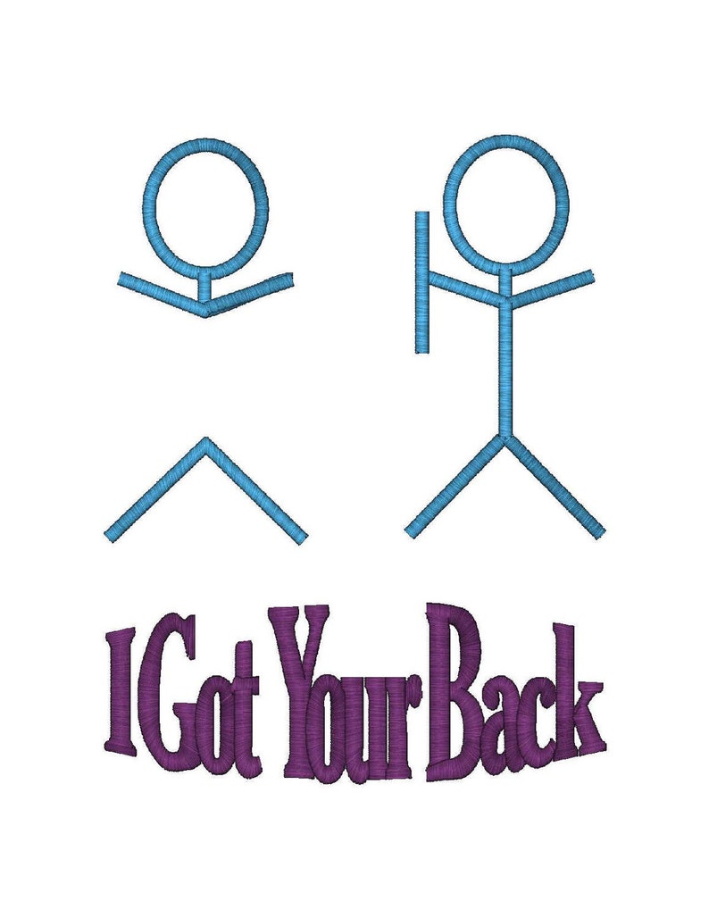 I Got Your Back, Machine Embroidery Design, 3 Sizes, Instant Download image 1