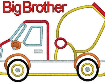 Applique Big Brother Embroidery Design in 5 sizes, Instant Download