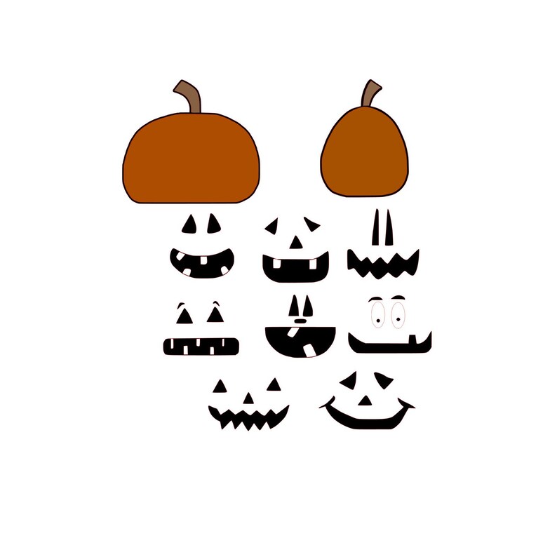 Instant Download gsp svg 8 Faces Build a Jack-O-Lantern Files for Silhouette /& Cricut 2 Pumpkins dxf