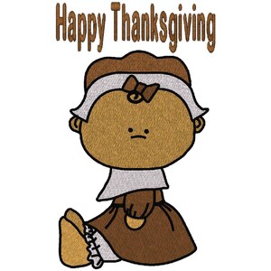 8 Designs, Boy & Girl Thanksgiving Pilgrims, 2 Text Designs, 8 Total Design Files image 2