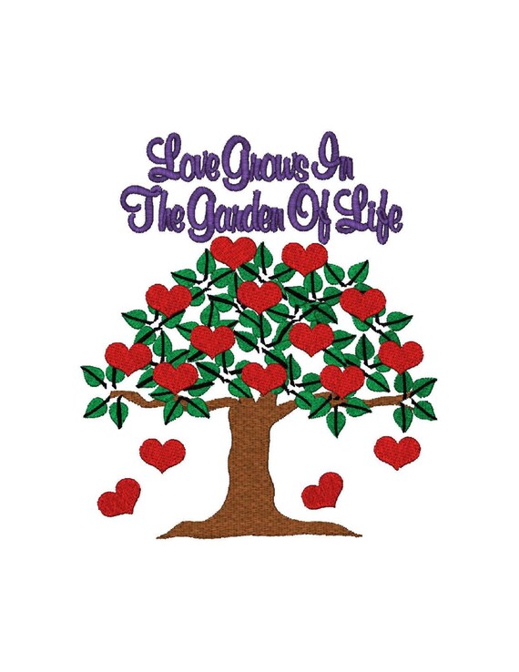 filled applique heart tree family tree machine embroidery etsy denmark