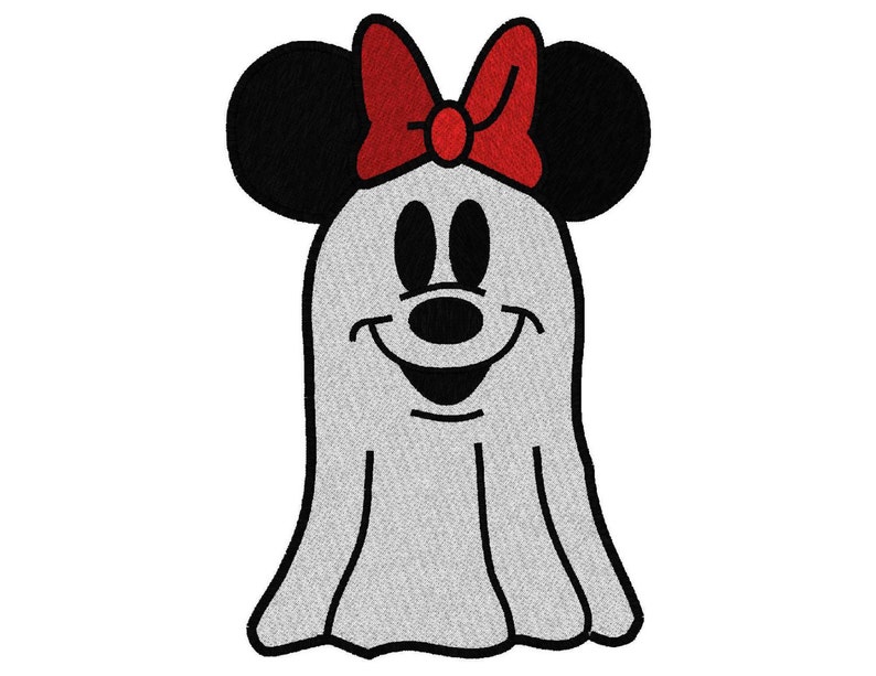 Mrs. Mouse Ghost Filled in 6 Sizes, Machine Embroidery Design image 2