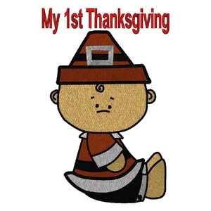 Male Thanksgiving Pilgrim, 3 Szs Text Designs Included Instant Download image 2