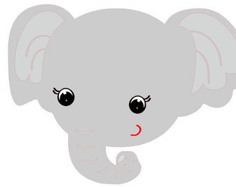 SVG, GSP Elephant Head, Instant Download for Silhouette & Cricut