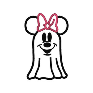 Mrs. Mouse Ghost Filled in 6 Sizes, Machine Embroidery Design image 4