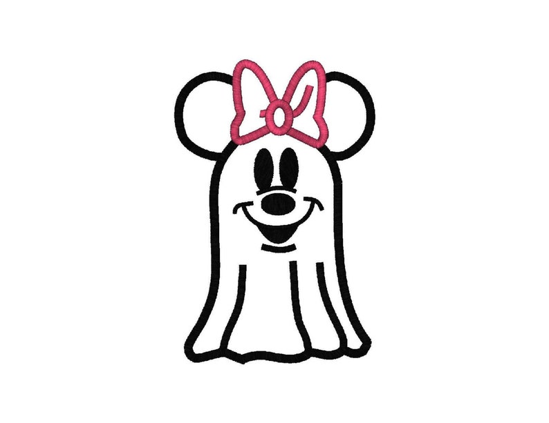 Mr. & Mrs. Mouse Ghost in 6 Sizes, Machine Embroidery Design image 3