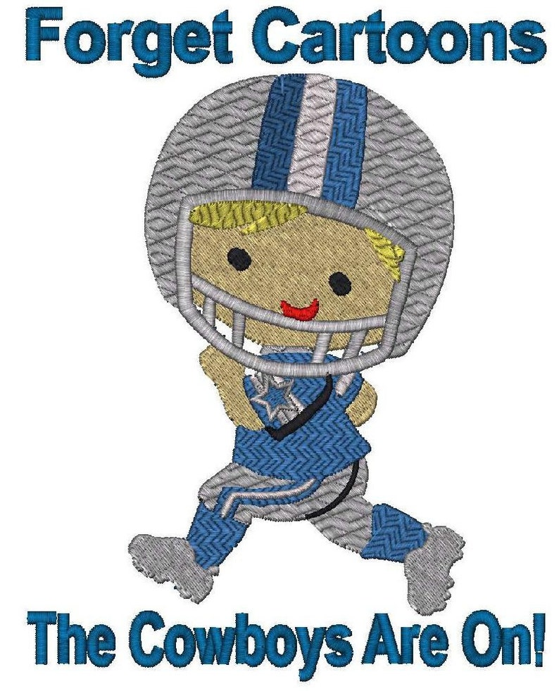 Forget Cartoons, The Cowboys Are On Football Player 6 Sizes Instant Download image 3