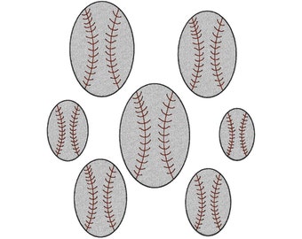 Filled Baseball, 7 Sizes, Small to Large Sizes Machine Embroidery Design Instant Download
