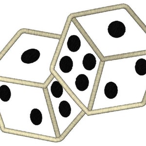 For The Gambler, Dice Applique in 11 Sizes, Machine Embroidery Design Instant Download image 2