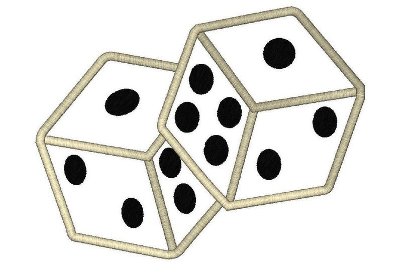 For The Gambler, Dice Applique in 11 Sizes, Machine Embroidery Design Instant Download image 2