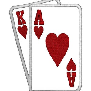 Blackjack Playing Cards Applique for Gambler 8 Sizes, Large & Small, Machine Embroidery Design image 3