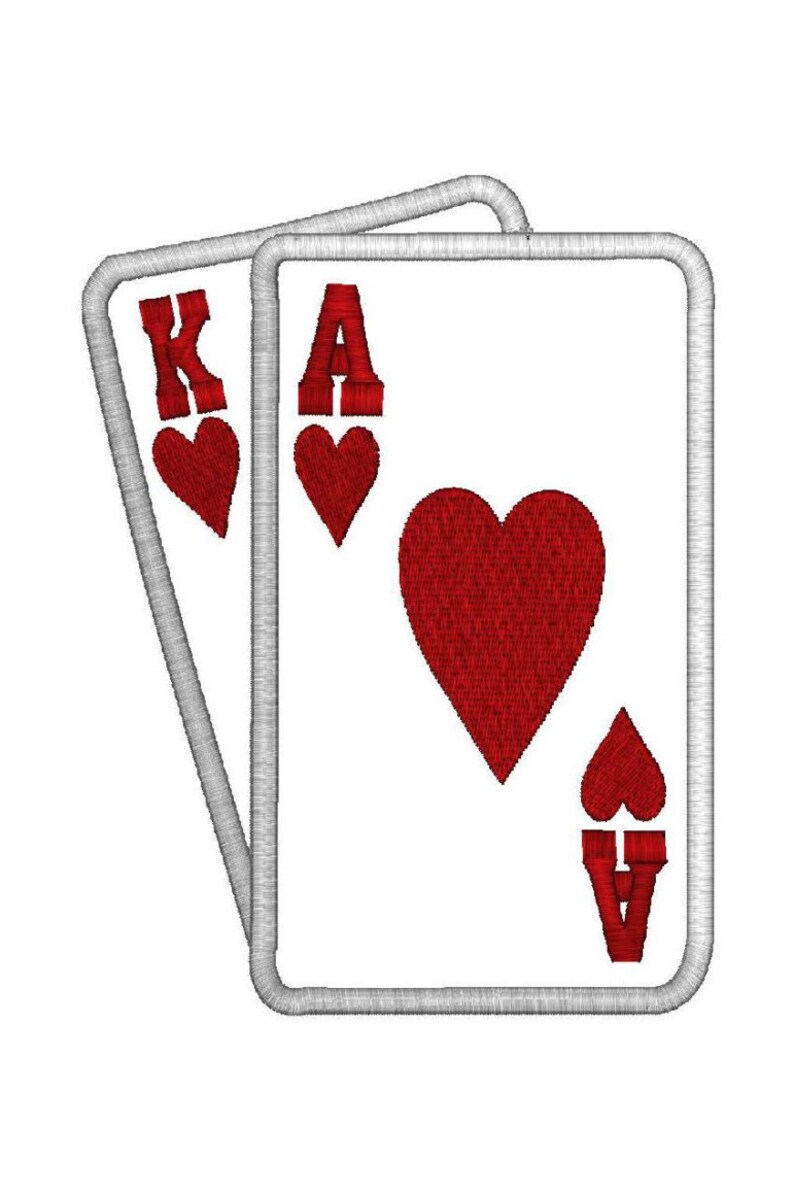 Blackjack Playing Cards Applique for Gambler 8 Sizes, Large & Small, Machine Embroidery Design image 3