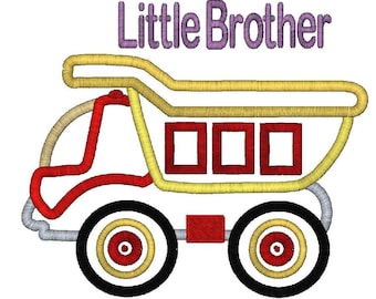 Applique Little Brother Embroidery Design in 5 sizes, Instant Download