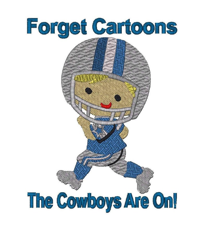 Forget Cartoons, The Cowboys Are On Football Player 6 Sizes Instant Download image 4
