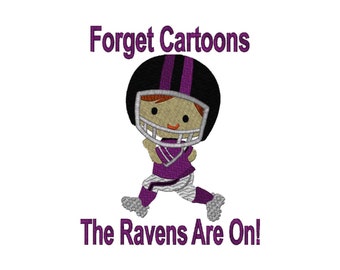 Forget Cartoons, The  Ravens Are On, Football Player 6 Szs Instant Download