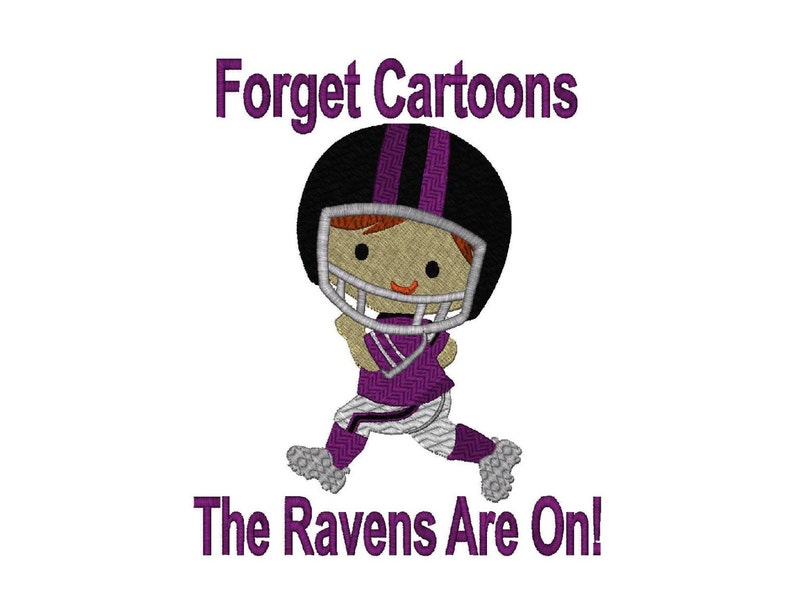 Forget Cartoons, The Ravens Are On, Football Player 6 Szs Instant Download image 1