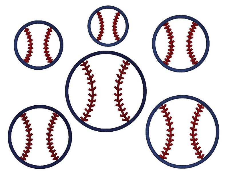 Applique Baseball Mom Machine Embroidery Design 4 Sizes, Instant Download image 5
