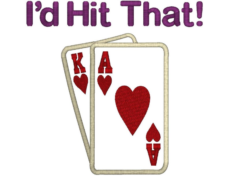 Blackjack Playing Cards Applique for Gambler 8 Sizes, Large & Small, Machine Embroidery Design image 4