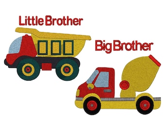 Combinación de diseños de bordado de máquinas de camiones Big Brother y Little Brother